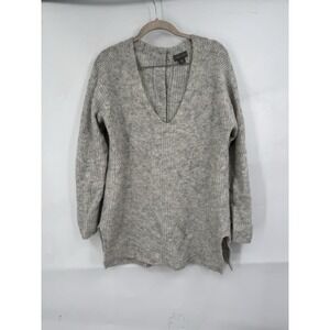 Point Sur J. Crew Alpaca Wool Blend Sweater Women Medium Grey Button Back